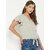 PURYS Women Grey Striped Regular Top
