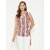 PURYS Women White Tie-Dye Wrap Top