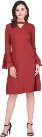 Purys Women Maroon A Line Dress