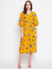 Purys Women Yellow Fit & Flare Dress