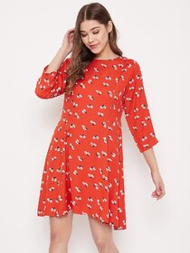 Purys Women Red A Line Dress