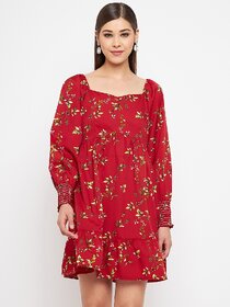 Purys Women Red A Line Dress