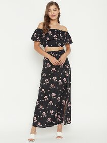 Purys Women Black Two Piece Dress