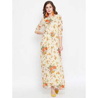 Purys Women Beige Maxi Dress