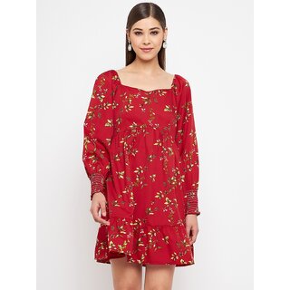 Purys Women Red A Line Dress