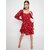 Purys Women Red A Line Dress