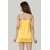 Women Fashionable Nightwear Set of Two, Nighty & Thong, Solid Satin Yellow - S