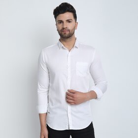 Baleshwar Men White Solid Regular Fit Formal Shirt