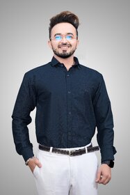 Baleshwar Men Blue Solid Regular Fit Formal Shirt