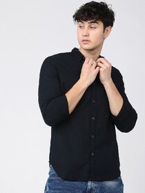 Baleshwar Men Black Solid Slim Fit Casual Shirt (Pack of Shirt)