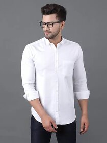 Baleshwar Men White Solid Regular Fit Casual Shirt