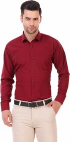BALESHWAR Men Maroon Solid Regular Fit Formal Shirt