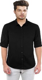Baleshwar Men Black Solid Casual Shirt (Pack of 1 )