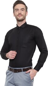 Baleshwar Men Black Solid Formal Shirt (Pack of 1 )