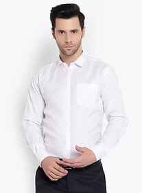Baleshwar Men White Solid Casual Shirt (Pack of 1 )
