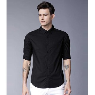 Baleshwar Men Black Washed Regular Fit Casual Shirt
