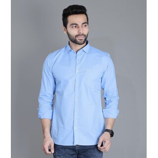 Baleshwar Men Light Blue Solid Regular Fit Casual Shirt
