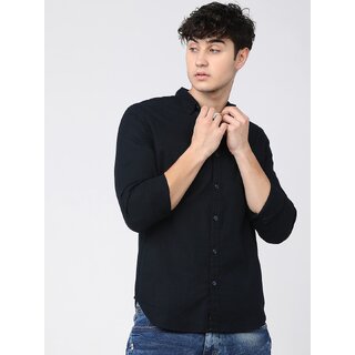 Baleshwar Men Black Solid Slim Fit Casual Shirt (Pack of Shirt)