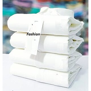 Baleshwar Men White Solid Casual Shirt (Pack of 1 )