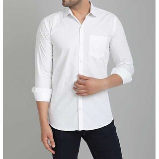 Baleshwar Men White Solid Formal Shirt (Pack of 1 )