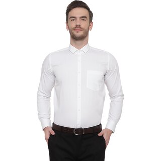 Baleshwar Men White Solid Formal Shirt (Pack of 1 )