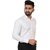 Baleshwar Men White Solid Regular Fit Formal Shirt