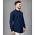Baleshwar Men Blue Solid Slim Fit Casual Shirt