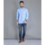 Baleshwar Men Light Blue Solid Regular Fit Casual Shirt
