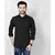 Baleshwar Men Black Solid Regular Fit Casual Shirt