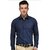 Baleshwar Men Dark Blue Solid Regular Fit Casual Shirt