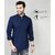 Baleshwar Men Dark Blue Solid Regular Fit Casual Shirt
