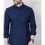 Baleshwar Men Dark Blue Solid Regular Fit Casual Shirt
