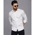Baleshwar Men White Solid Slim Fit Casual Shirt
