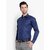 Baleshwar Men Dark Blue Solid Slim Fit Formal Shirt