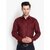 Baleshwar Men Maroon Solid Formal Shirt (Pack of 1 )
