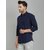 Baleshwar Men Navy Solid Formal Shirt (Pack of 1 )