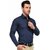 Baleshwar Men Navy Solid Formal Shirt (Pack of 1 )