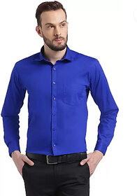 Baleshwar Men Blue Solid Formal Shirt (Pack of 1 )