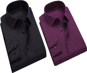 Baleshwar Men Multicolor Solid Casual Shirt (Pack of 2)