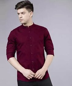 Baleshwar Men Maroon Solid Formal Shirt (Pack of 2)
