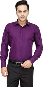 Baleshwar Men Purple Solid Formal Shirt (Pack of 1)