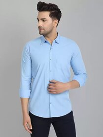 (Pack of 1) Baleshwar MenÃ¢â¬â¢s Casual Shirt Ã¢â¬â Slim Fit, Blue, Comfortable Cotton Blend