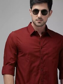 Baleshwar Mens Maroon Regular Fit Casual Shirt (Pack of 1)
