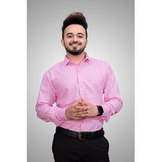 Baleshwar Men Pink Solid Formal Shirt (Pack of 1 )