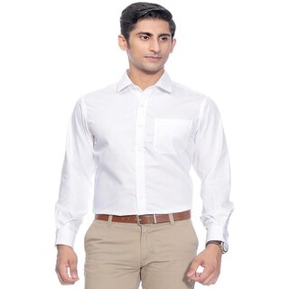 Baleshwar Men White Solid Formal Shirt (Pack of 2)