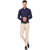 Baleshwar Men Navy Solid Formal Shirt (Pack of 1)