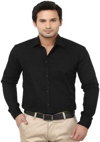 Baleshwar Men Black Solid Formal Shirt (Pack of 2)