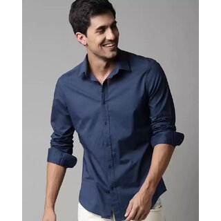 Baleshwar Mens Blue Regular Fit Casual Shirt (Pack of 1)