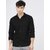 Baleshwar Mens Black Slim Fit Casual Shirt (Pack of 1)