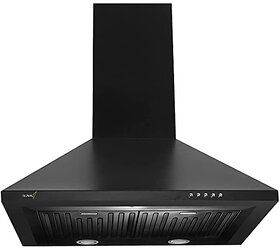 Ruwa 60cm 800m3/hr Kitchen Chimney Model Garnet (Features Push Controls, Baffle Filter, 3watts led Lights) with Installation Kit